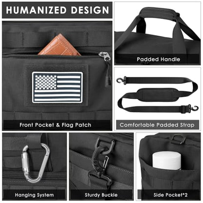 Gym Bag for Men Women, Carry on Luggage 22x14x9 Airline Approved Duffle Bag - color: Black, size: Medium