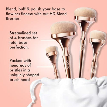 ICONIC LONDON HD Blend Brush Set | Luxury Makeup Brushes, Buff & Blend - size: 4 brushes