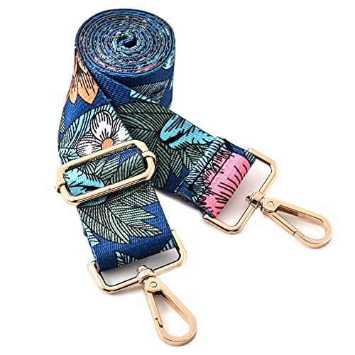 Purse Strap Replacement Crossbody Handbag Shoulder Strap Adjustable - color: 09-flower Blue