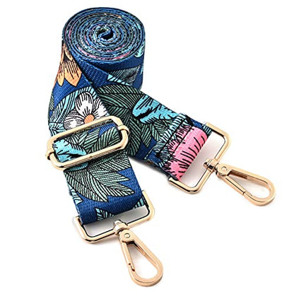Purse Strap Replacement Crossbody Handbag Shoulder Strap Adjustable - color: 09-flower Blue