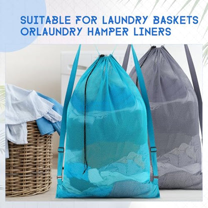 4 Pcs Large Mesh Laundry Bag with Adjustable Drawstring Closure 24 x 36 Inches Travel Laundry Bags for Dirty Clothes Machine Travel Washable College Dorm Sports (Classic) - color: Classic