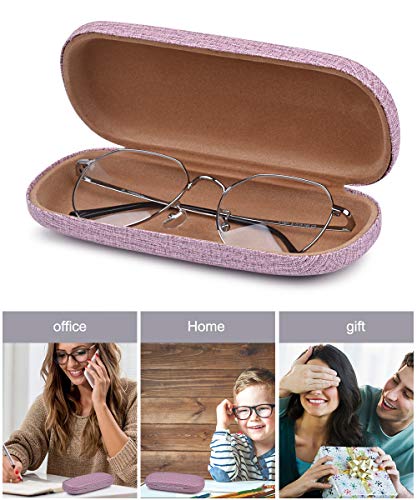 RayLove 3-Pack Hard Shell Eyeglasses Case Reading Glasses Hard Case - color: White Pink Khaki