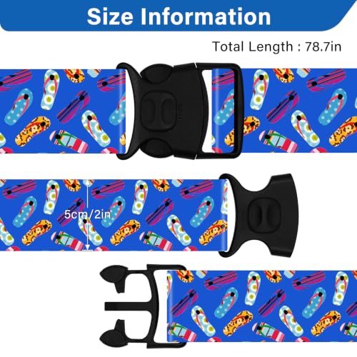 Luggage Straps for Suitcases, Travel Adjustable Belt with Quick Release Buckle, Heavy Duty Nylon Bag Packing Strap, Unique Bright Identifiers Business Travel Accessories (2 Pack) - Blue Shoes - color: Blue Shoes