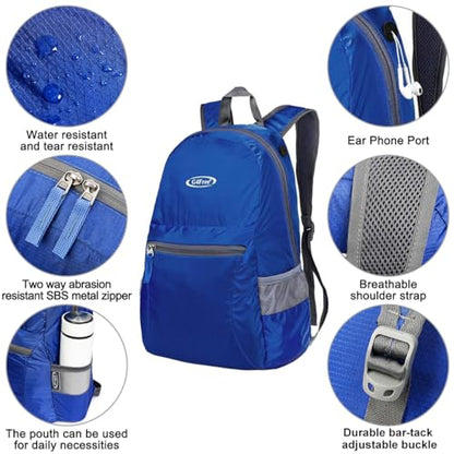 G4Free 20L Small Packable Travel Hiking Backpack for Men Women - color: Navy Blue, size: 20L