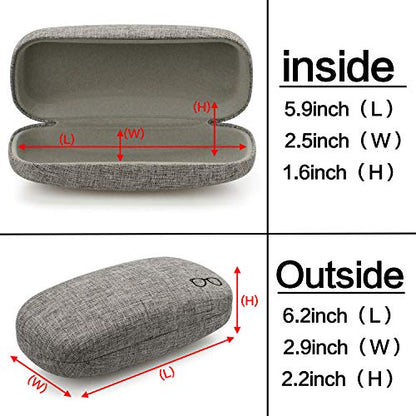 Vemiss Hard Shell Sunglasses Case, Large Linen Fabric Protective Glasses Case for Men Women - color: Grey 2, size: Sunglass Case
