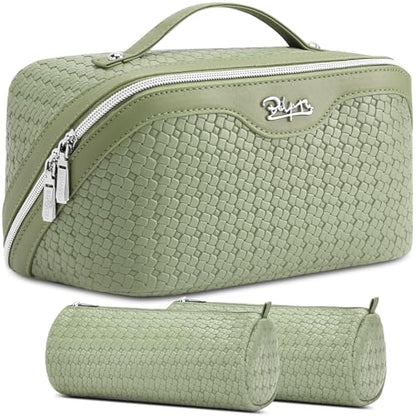 BOYATU Travel Makeup Bag Cosmetic Bags for Women: 3 Pcs Set Make up Bag - color: L51Grass Green