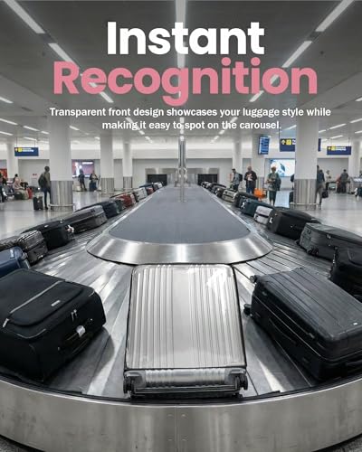 No Disassembly Suitcase Covers for Luggage - Clear PVC Luggage Cover, Transparent Suitcase Protector Cover Fit 19-30 Inch - size: M