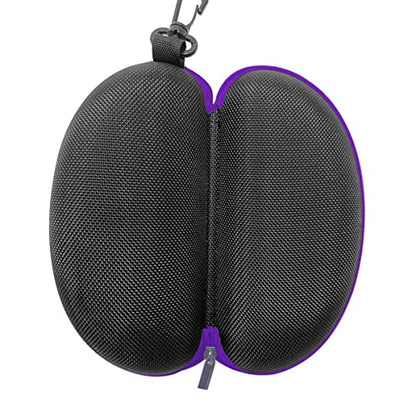 3pcs Zipper Hard Shell Sunglasses Case and Eyeglasses Case Portable Travel Glasses Case with Plastic Hook - color: Purple