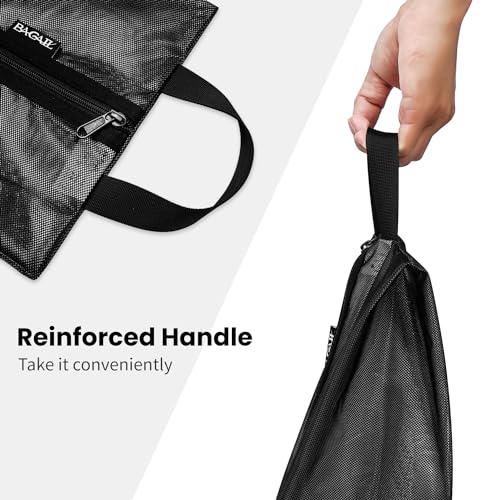 Bagail Shoe Bags for Travel, TPU Water Resistant Shoe Pouch(2Psc, Black)