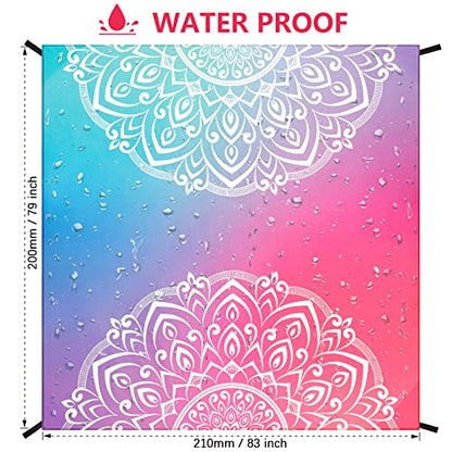 Beach Blanket Sandproof Extra Large Beach Mat Adults Waterproof Sand Free - color: Mandarins, size: 79" X 83"