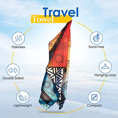 ECCOSOPHY Microfiber Beach Towel - Quick Dry, Sand Free and Oversized 71x35 - color: Aa - Marrakesh