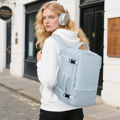 Beraliy Travel Backpack for Men Women,TSA Carry On Backpack Flight Approved - color: Light-blue, size: X-Large