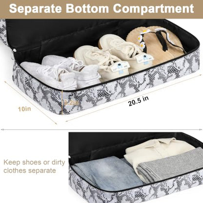 IBFUN Weekender Bags for Women, 21" Travel Duffle Bag with Shoe Compartment - color: E5-Grey