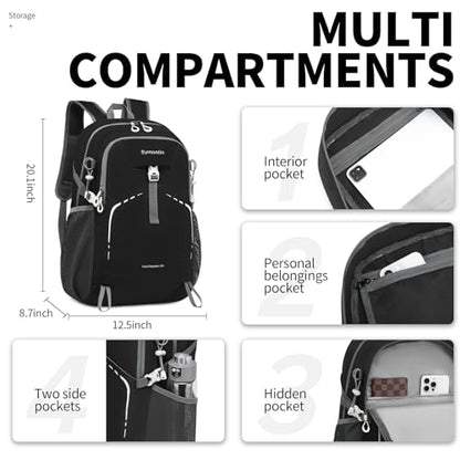 Lightweight Foldable 35L Everyday Backpack, Packable Daypack (Black) - color: 35l-black