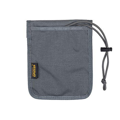 EXCELLENT ELITE SPANKER Passport Holder Nylon Neck Pouch with Lanyard - color: Grey