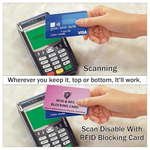 SaiTech IT 5 Pack RFID Blocking Card for Credit Debit ID Card, Pink - color: Pink