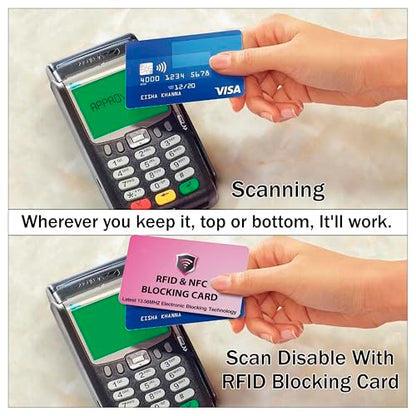 SaiTech IT 5 Pack RFID Blocking Card for Credit Debit ID Card, Pink - color: Pink