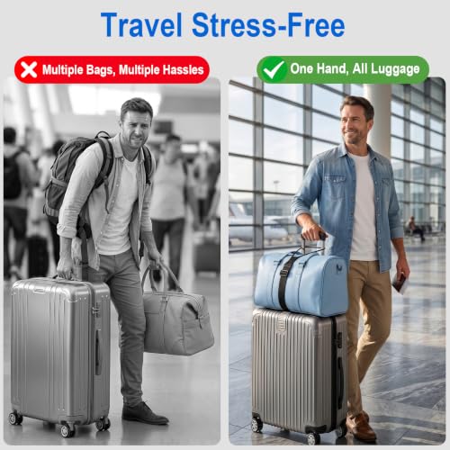 2 Pack Heavy-Duty Adjustable Elastic Luggage Straps for Suitcases, Black