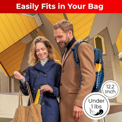 TUMELLA Reverse Folding Windproof Umbrella, Large 46", Strong & Light - color: O. Yellow Black