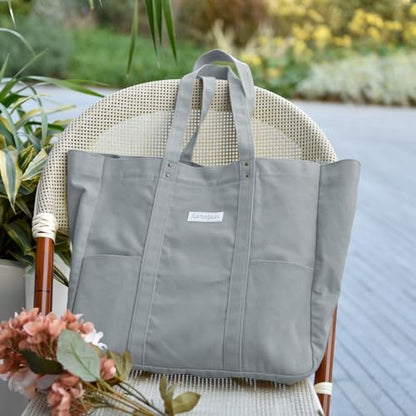HOMESPON Large Canvas Tote Bag, Magnetic Work Laptop Pack for Women - color: Grey
