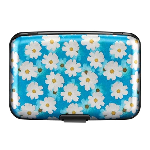 ELFISH RFID Aluminum Wallet Credit Card Protector Case Holder for Men Women - color: Blooms