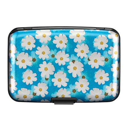 ELFISH RFID Aluminum Wallet Credit Card Protector Case Holder for Men Women - color: Blooms