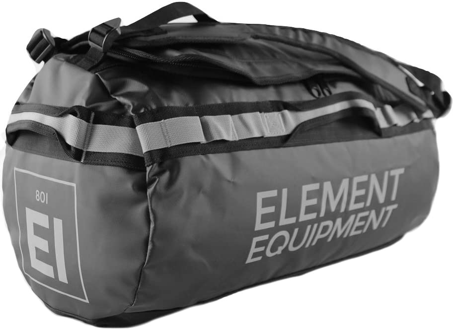 Element Equipment Trailhead Duffel Bag Shoulder Straps Waterproof Black/Grey Large - color: Black/Grey, size: Large 85 Liters