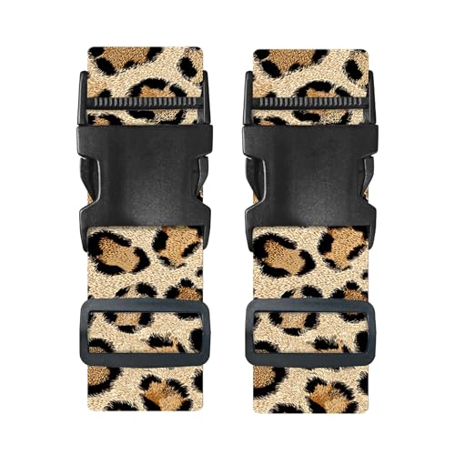Nuxovilar Luggage Straps of 2 Set Classic Leopard Pattern 1.96x70.86in - color: Yhd11596, size: 1.96"x70.86"