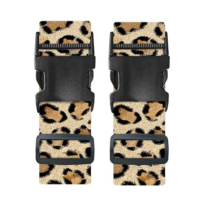 Nuxovilar Luggage Straps of 2 Set Classic Leopard Pattern 1.96x70.86in - color: Yhd11596, size: 1.96"x70.86"