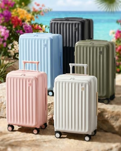 28 Inch Checked Luggage Expandable Top Opening Trunk Luggage with Spinner Wheels, Lightwight Hardside Travel Suitcase for Women Men, Jet Black - color: Jet Black, size: 28 inch Checked-Large