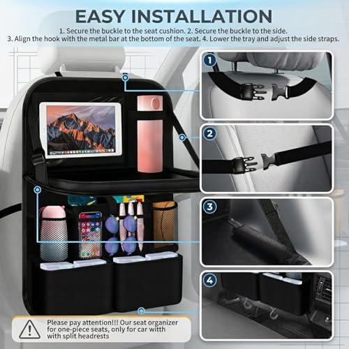 2 in 1 Hanging Backseat Car Organizer,Waterproof Back Seat Car Organizer