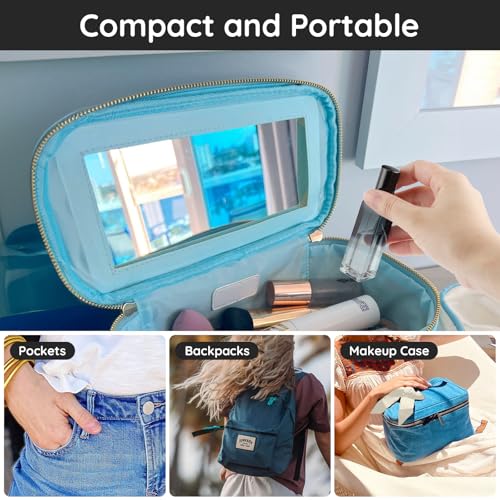 Segbeauty Glass Perfume Spray Bottle, 5 Pack of 20ML Mini Travel Atomizer Sprayer for Perfume, Empty Press Pump Bottle Refillable Cologne Dispenser Perfume Bottles Scent Sample Case Travel Must Have - color: Gradient Blue, style: Mini Bottle Set
