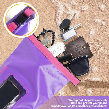 IP68 Waterproof Dry Bag, 5L Roll Top Waterproof Pool Bag - color: purple 5L