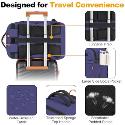 40L Travel Backpack 17.3" Laptop Carry On Duffel Flight Approved - color: Blue