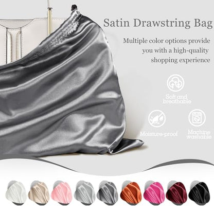 P Pothuiny 2 Pcs Satin Dust Bags for Handbags - color: Gray