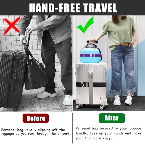 SOWPOPY Travel Belt Luggage Straps for Carry On Bag, Suitcases - color: DK-Grey