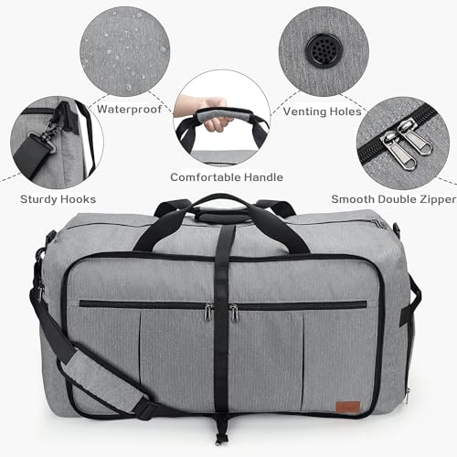 100L EXTRA LARGE Foldable Waterproof Travel Duffel Bag for Men Women Gray - color: Gray, size: 100L