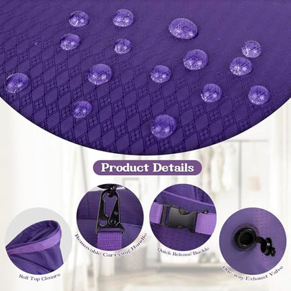 Travel Laundry Bag, Vacuum Compression Dirty Clothes Travel Bag - color: Purple, size: Medium