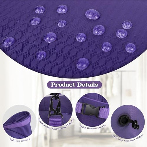 Travel Laundry Bag, Vacuum Compression Dirty Clothes Travel Bag - color: Purple, size: Large