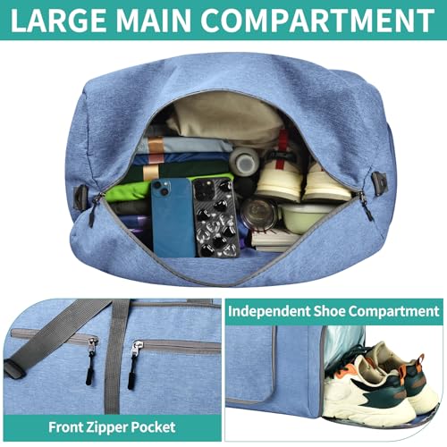 Dimayar 40L Foldable Duffle Bag, Travel & Weekender, Overnight, Gym - color: Blue, size: 40L