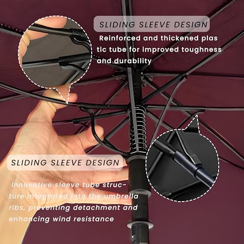 54/62/68/72 Inch Large Golf Umbrella Windproof Auto Open for Rain - color: Burgundy, size: 62 Inch