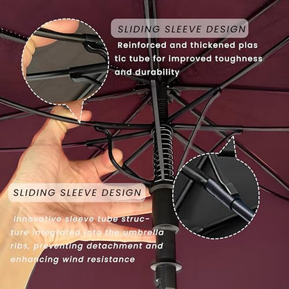 54/62/68/72 Inch Large Golf Umbrella Windproof Auto Open for Rain - color: Burgundy, size: 62 Inch