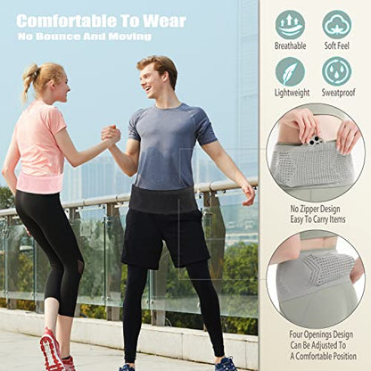 Slim Invisible Running Belt, Breathable Large Capacity Mesh Pouch - color: Pink, size: Small