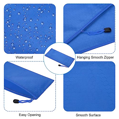 PATIKIL Waterproof Zipper File Bags, 3 Pack A6 Document Holders, Blue - color: Blue, size: A6