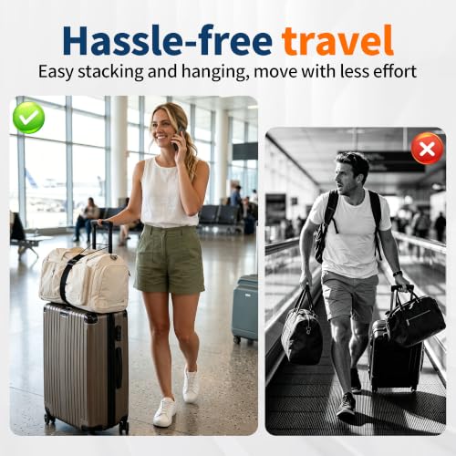 2Pcs Luggage Straps for Suitcases, Adjustable Luggage Connector Straps - color: orange