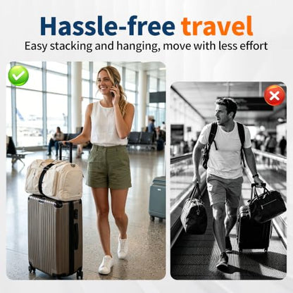 2Pcs Luggage Straps for Suitcases, Adjustable Luggage Connector Straps - color: orange