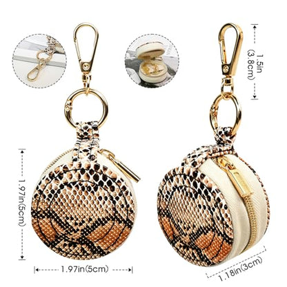 Portable Ring Keychain Holder - snakeskin pattern Jewelry Holder - color: snake pattern