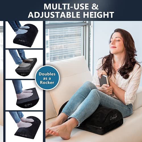 ComfiLife Gel Enhanced Seat Cushion & Foot Rest Bundle - Office Chair Cushion Foot Rest for Under Desk - Premium Memory Foam - Back and Sciatica Relief