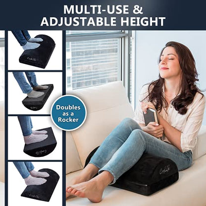 ComfiLife Gel Enhanced Seat Cushion & Foot Rest Bundle - Office Chair Cushion Foot Rest for Under Desk - Premium Memory Foam - Back and Sciatica Relief