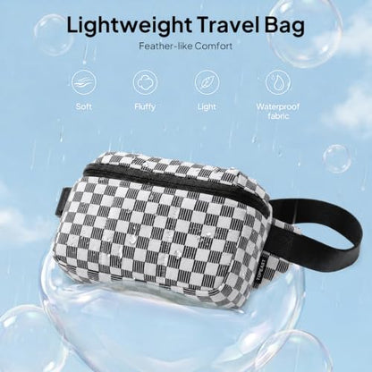 TOPEAST Waist Pack 3.5L Fanny Packs with Water Bottle Holder - color: Black White Gingham